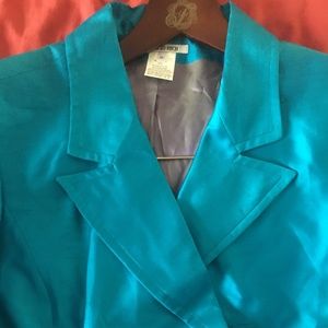 Metallic Turquoise Georges Rech Jacket/Skirt Suit